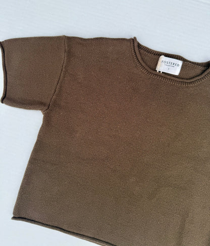 Fostered Collection || Oversized knitted shirt - brown- size 1, 4