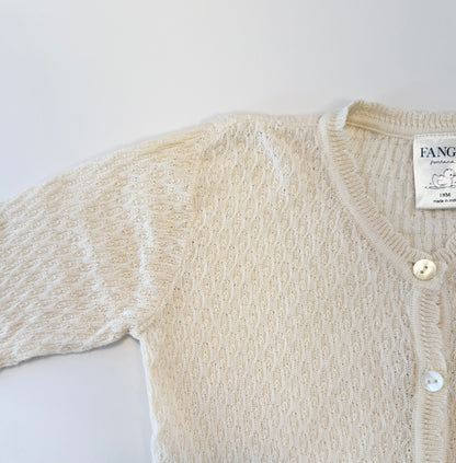 Fanga (by konges slojd) || cream knit cardigans and pant set || 18m