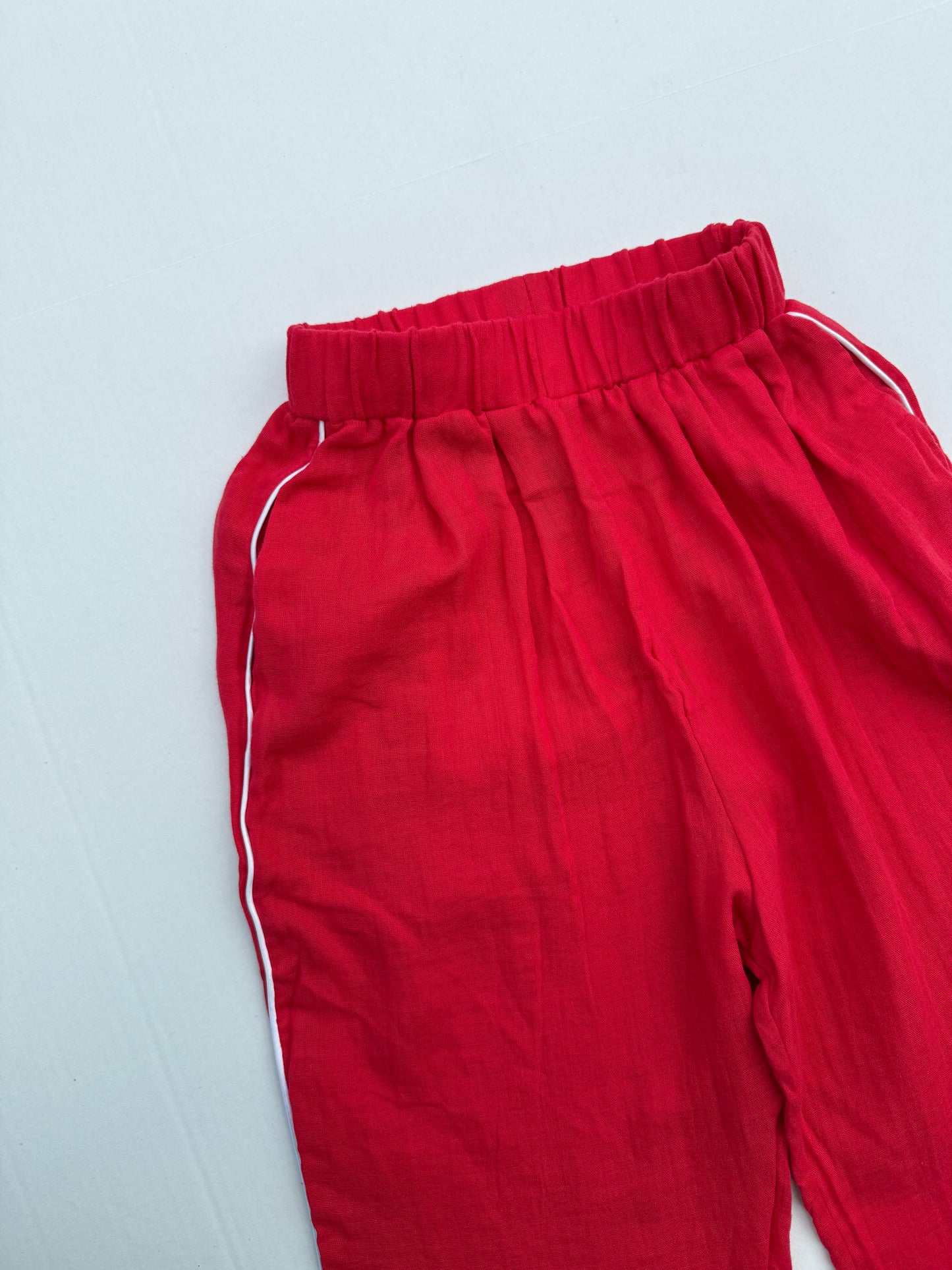 Fostered Collection || side striped gauze pant -red- size 4