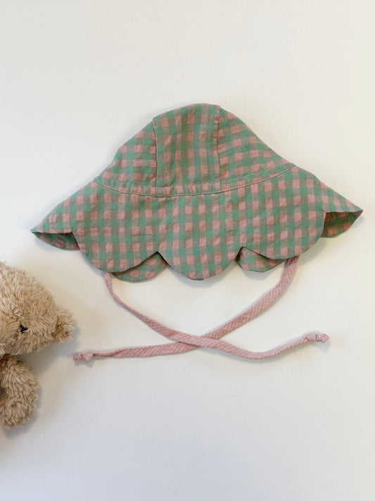 Briar || pink & green sun bonnet || 6-12m