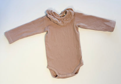 Quincy Mae || pink waffle bodysuit || 0-3m