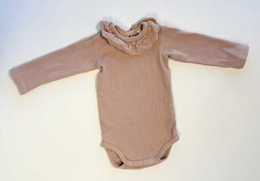 Quincy Mae || pink waffle bodysuit || 0-3m