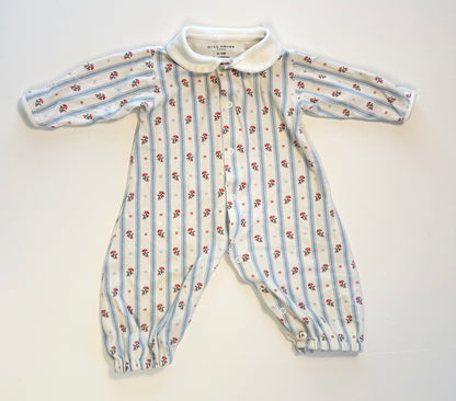 Hill house || blue floral striped one piece || 0-3 m