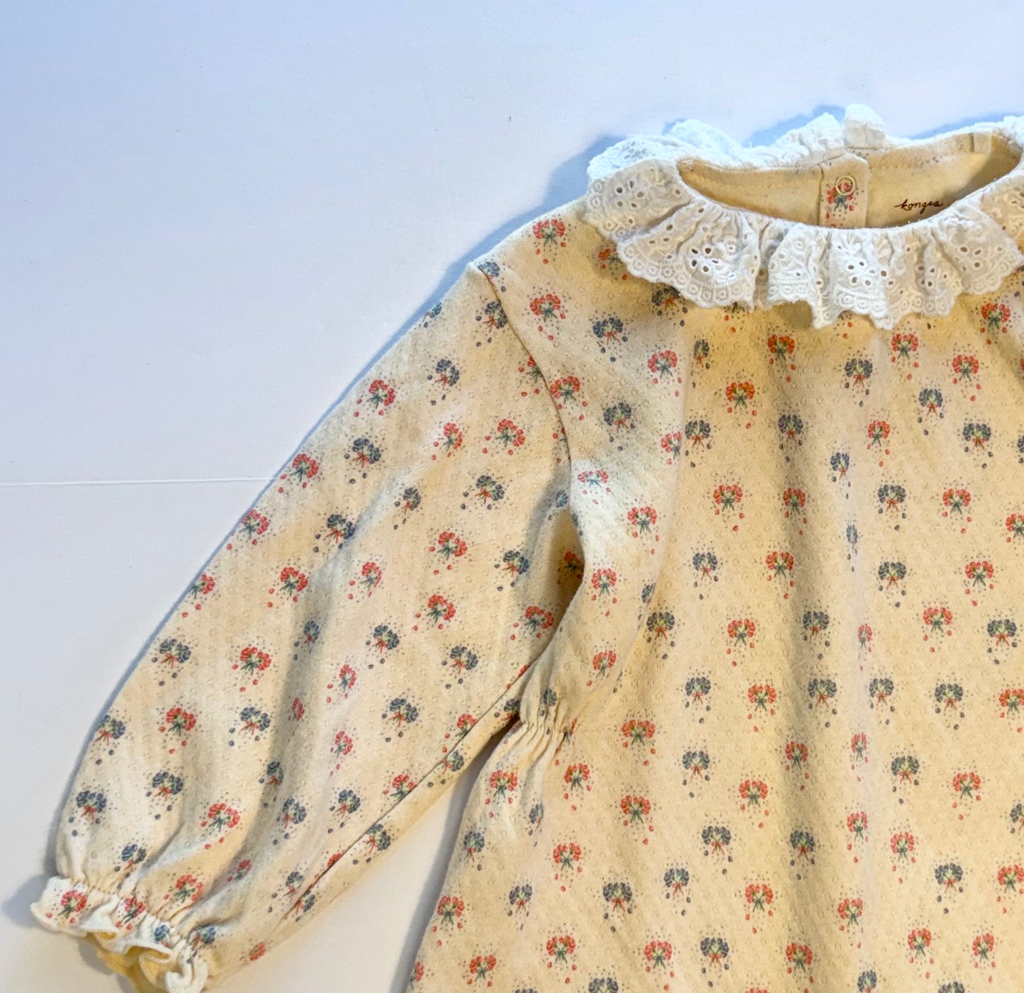 Konges Slojd || cream floral pointelle || 9m