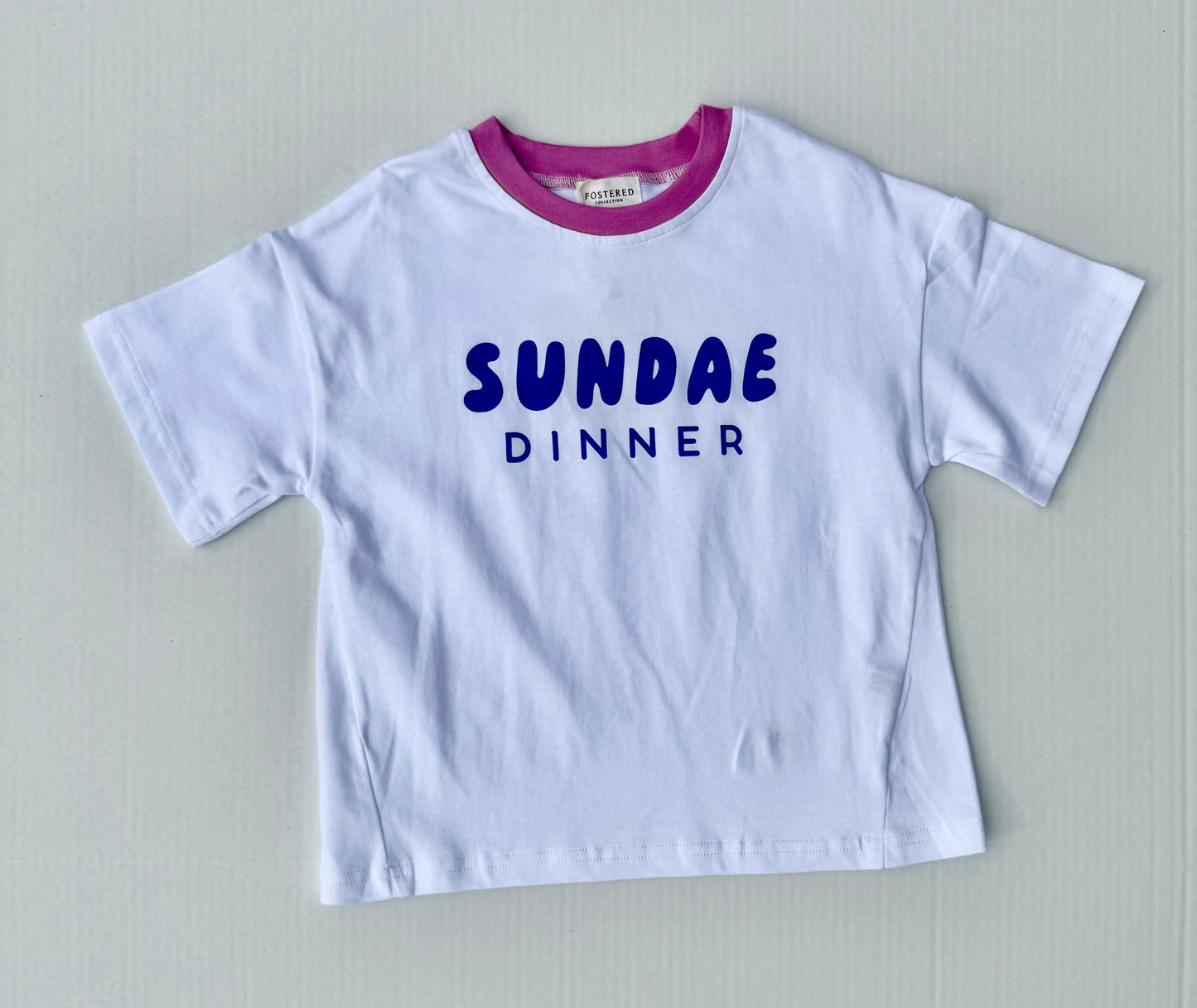 Fostered Collection Sundae dinner tee in pink || 2 T