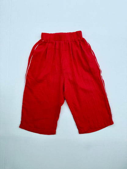 Fostered Collection || side striped gauze pant -red- size 4