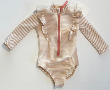 Pehr || pink striped bathing suit || 6-12m