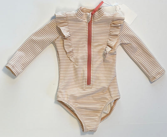 Pehr || pink striped bathing suit || 6-12m