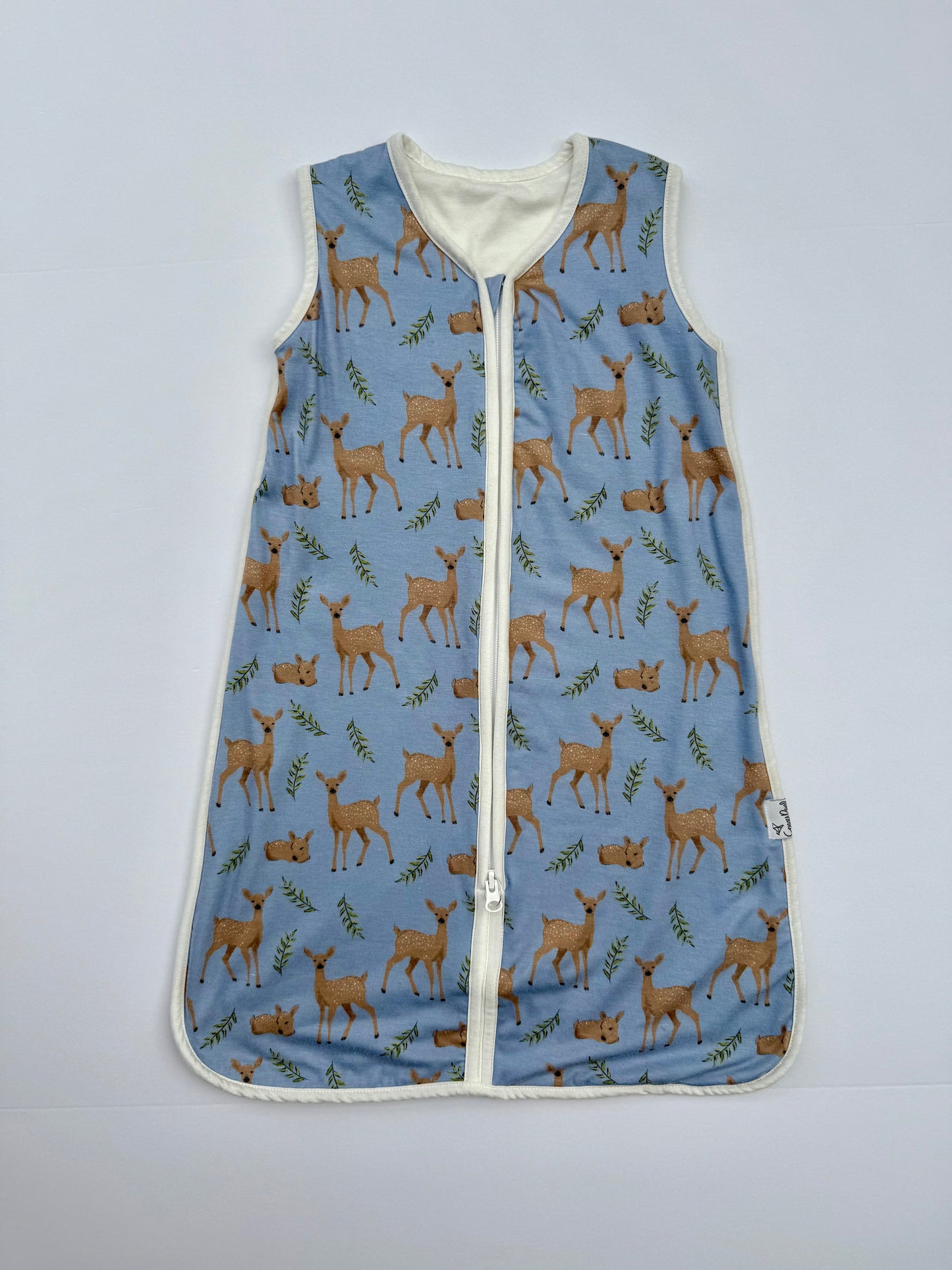 Copper Pearl sleep sack || blue dear || 0-6 months