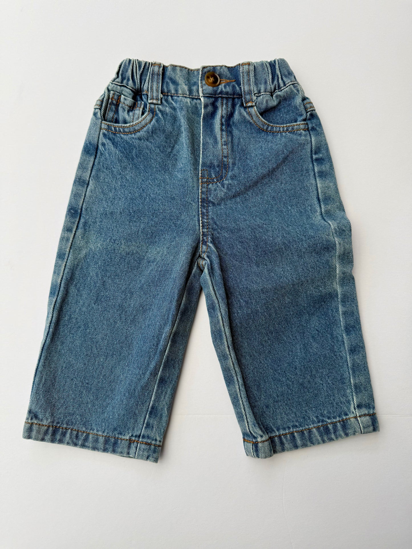 Fostered || straight denim med wash || size 1