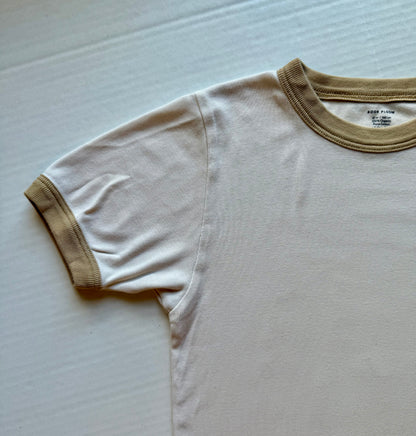 Soor Ploom cream/taupe ringer tee || Size 10y