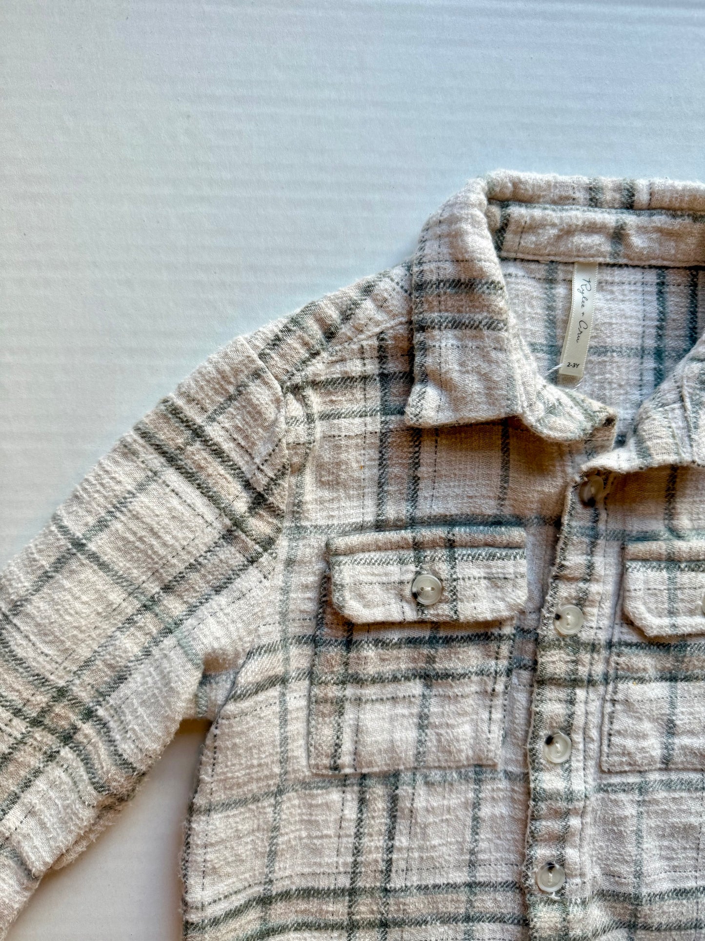 Rylee & Cru || ivory moss flannel top || 2-3T