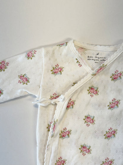 Bebe Organic || floral 2pice footed set || 6m