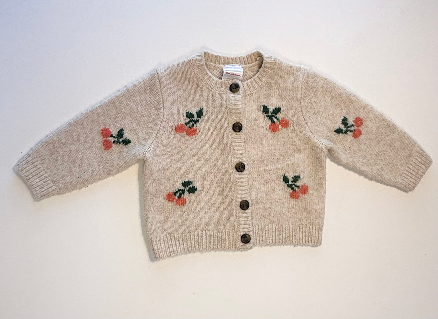 Hannah Andersson || cream cherry cardigan || 12/18