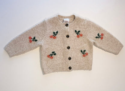 Hannah Andersson || cream cherry cardigan || 12/18
