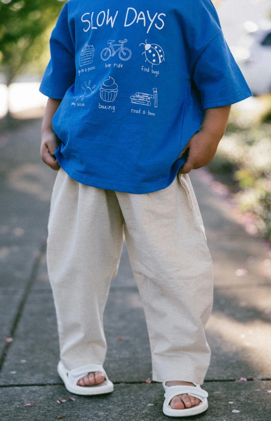 Fostered || tapered white linen pant || size 3