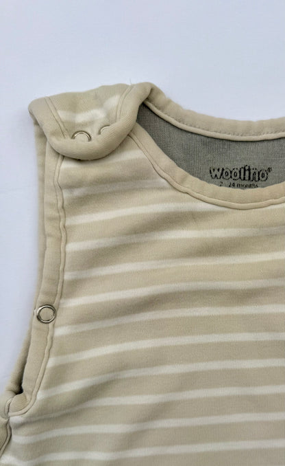 Woolino || gray stripe sleep sack || 2-24 months