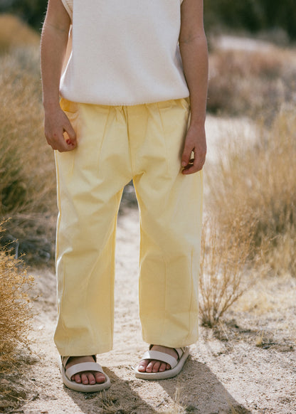 Fostered Collection Pleated twill pant || butter - 12m