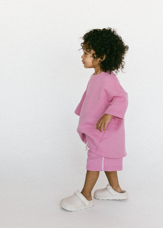 Fostered Collection || comfort sweatshort set - pink - size 4