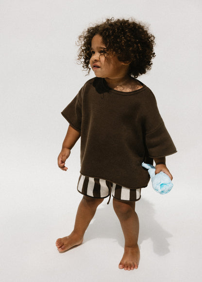 Fostered Collection || Oversized knitted shirt - brown- size 1, 4