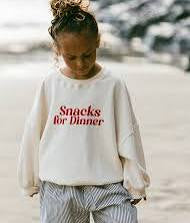 Fostered Collection || crewneck sweatshirt || snacks for dinner- red - size 3