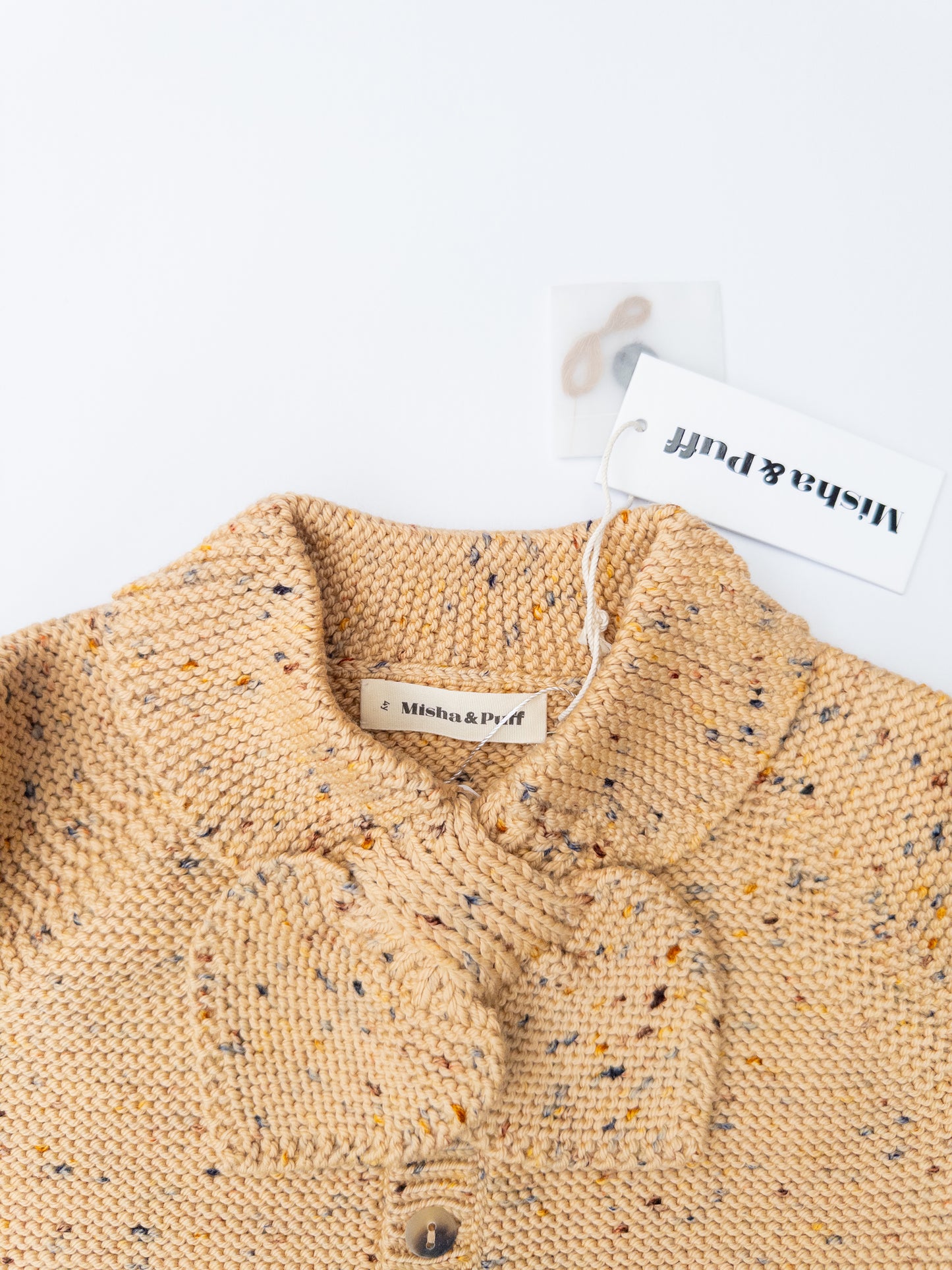 Misha & Puff || scout cardigan camel confetti || Size 4 y