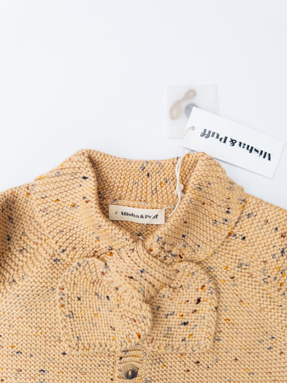 Misha & Puff || scout cardigan camel confetti || Size 4 y