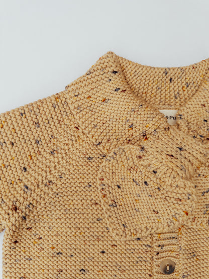 Misha & Puff || scout cardigan camel confetti || Size 4 y