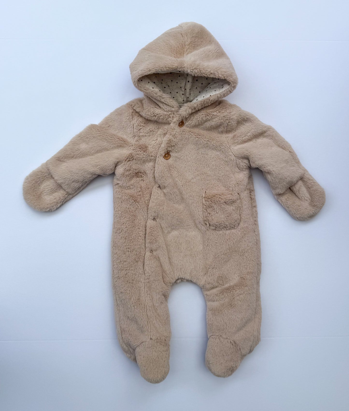 Zara light pink fuzzy bunting || size 1-3 months