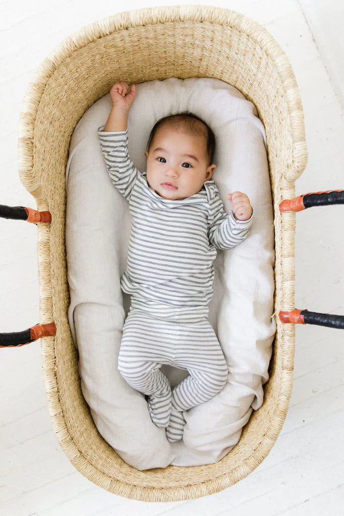 Solly baby natural and grey stripe sleeper set with hat (0/3)