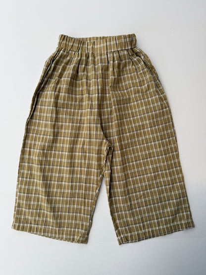 Fostered || plaid mustard cotton pants || size 4