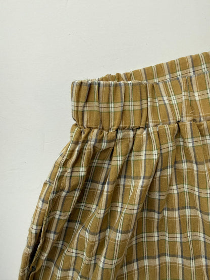 Fostered || plaid mustard cotton pants || size 4