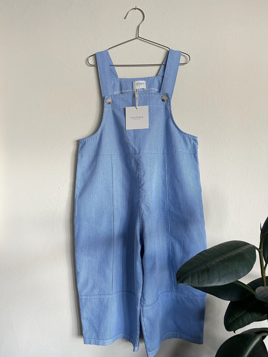 Fostered Collection|| striped blue baggy overalls ~