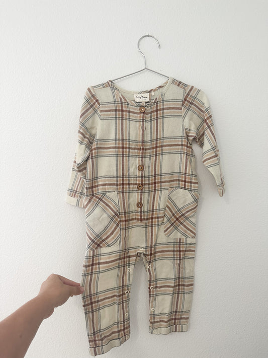 City mouse flannel button romper (18/24)