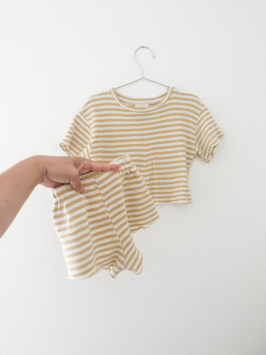 Eadaie Waffle Striped set (3T)