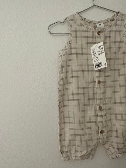 H&M windopane muslin romper (6M)