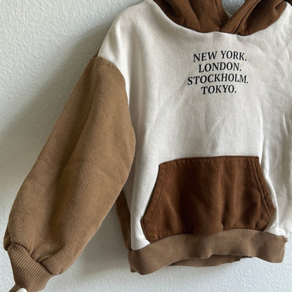 H&M color block  hoodie (3/4T)