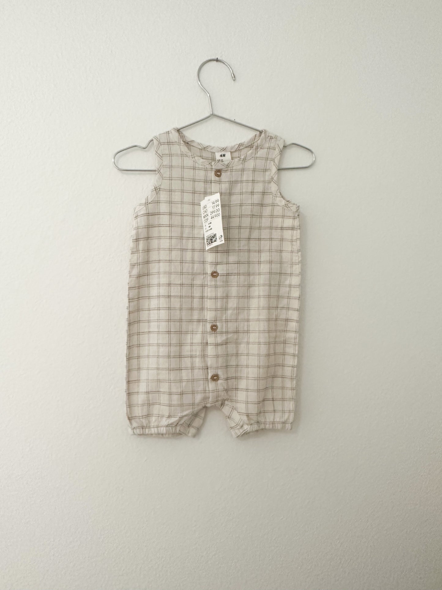 H&M windopane muslin romper (6M)