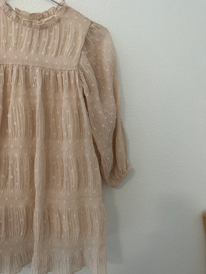 Zara blush Swiss dot dress (3/4)