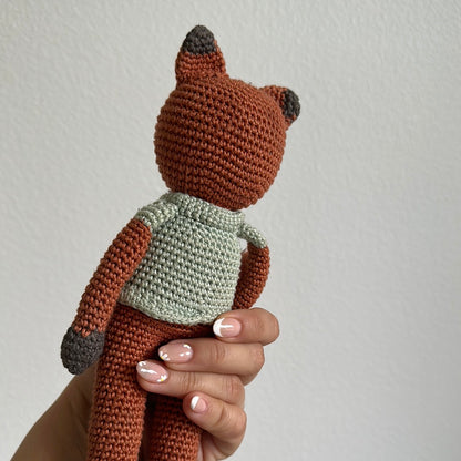 Knitted bear rattle