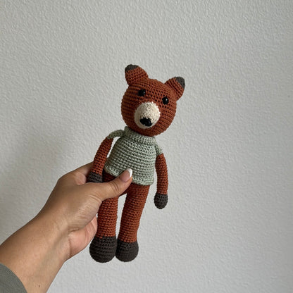 Knitted bear rattle