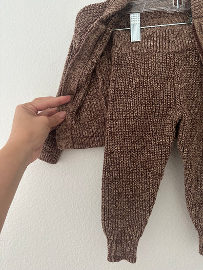 Goumi Knit hoodie, pants and hat in bark (3/6)