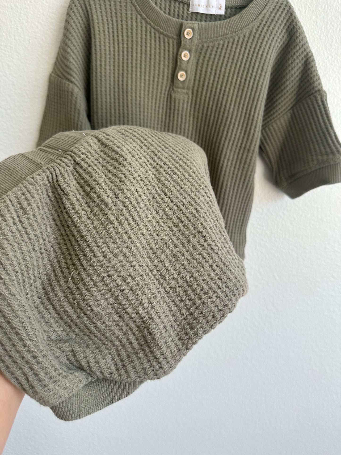 Jamie Kay green waffle set (3T)