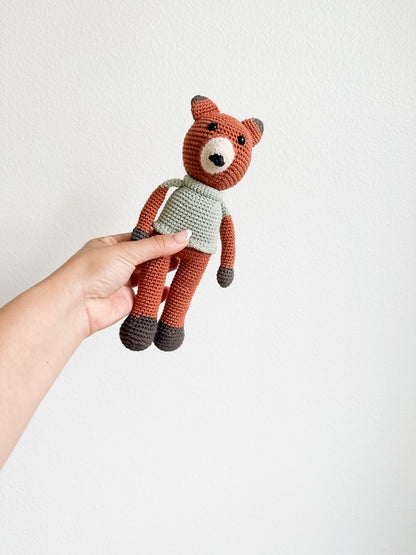 Knitted bear rattle