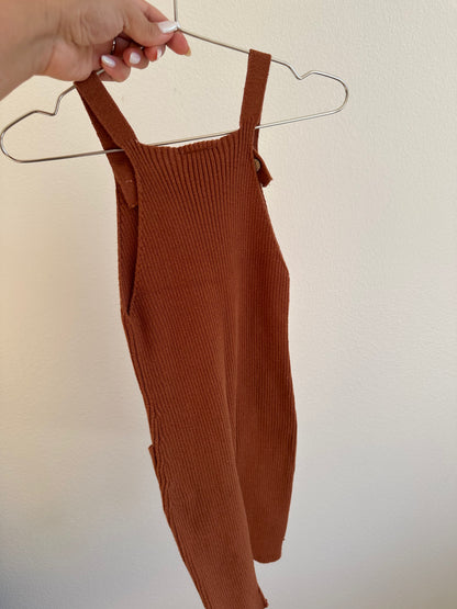 Mebie baby ribbed overalls (2Y)
