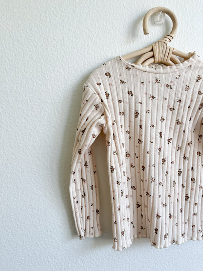 Zara ribbed floral long sleeve