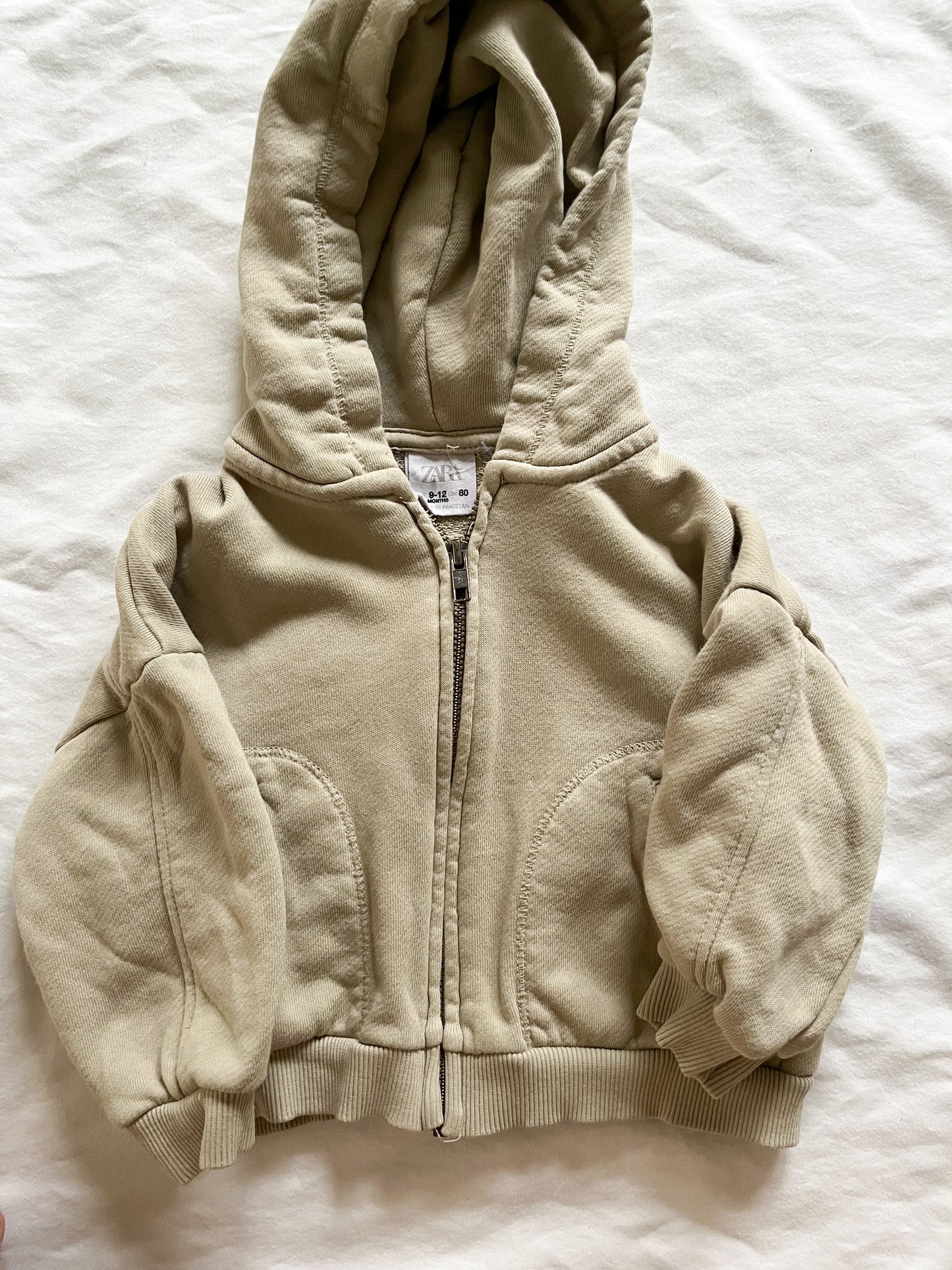 Zara zip up taupe hoodie (9/12)