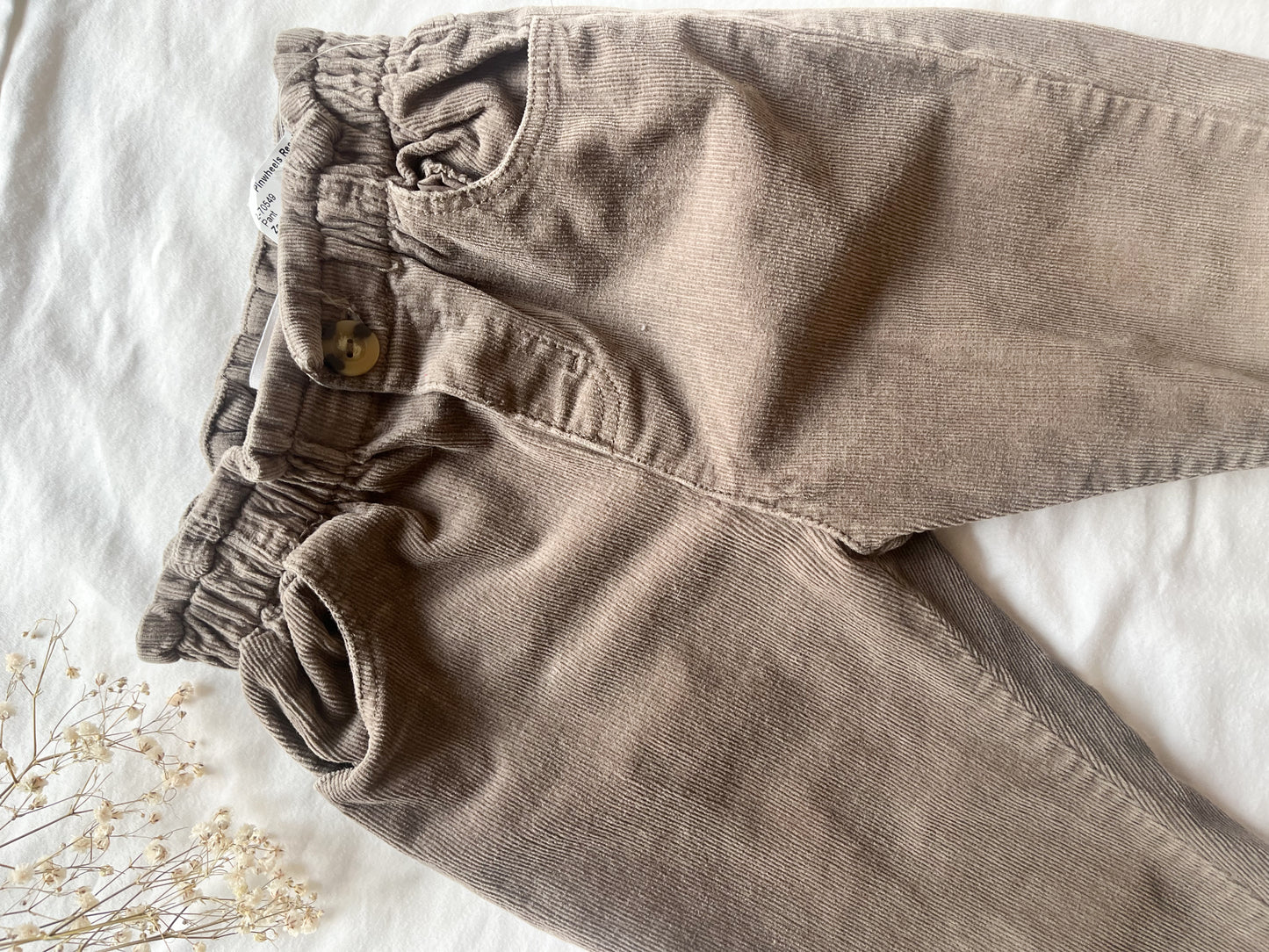 Zara paper bag corduroy pants (3/4T)