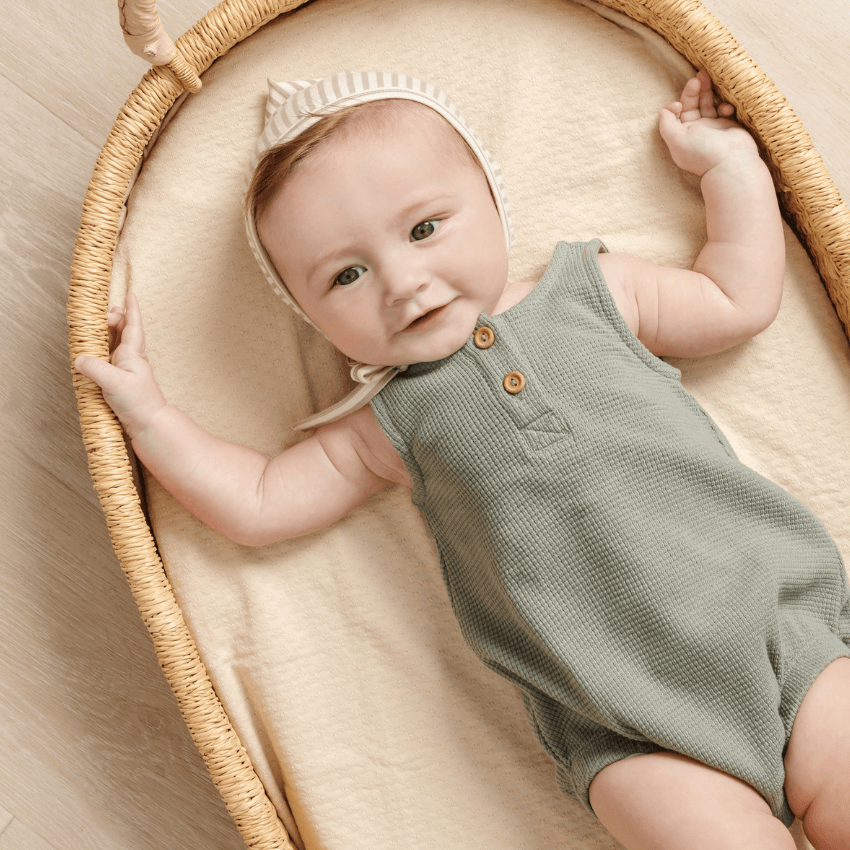 Quincy Mae waffle romper (3/6)
