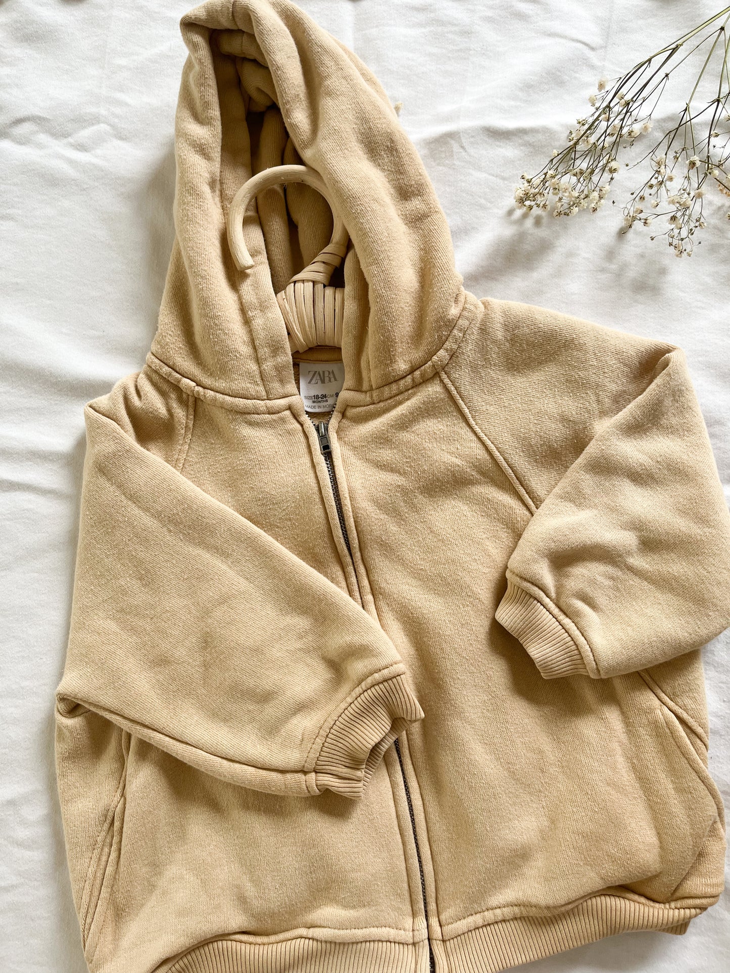 Zara neutral zip up hoodie